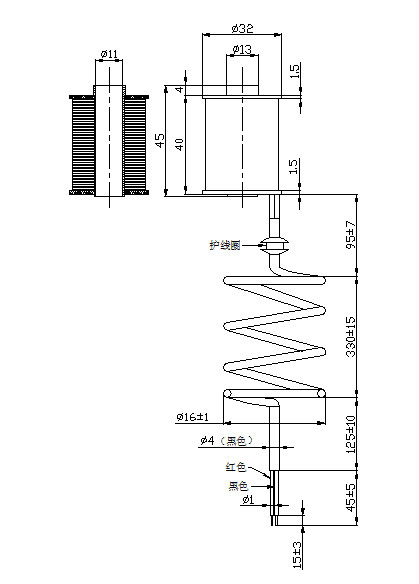 48V娃娃機電磁線(xiàn)圈,通電抓東西電磁線(xiàn)圈-尺寸圖